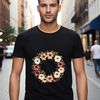 Floral Wreath Design for Sublimation A floral wreath made up of various flowers, suitable for sublimation or commercial print.