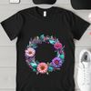 Floral patterned wreath with transparent background, suitable for sublimation printing or digital designs.