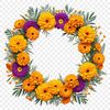 Free Wreath Clip Art Design Floral wreath design with clear background, suitable for commercial or personal use in various digital projects.