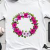 Beautiful Wreath Illustration PNG A high-resolution floral wreath made up of various flowers and foliage on a transparent background.