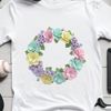 Transparent Floral Circle A decorative floral wreath with flowers arranged in a circular shape.