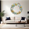 High-Resolution Flower Wreath Clipart A high-resolution floral wreath made up of various flowers and greenery with a clear background.