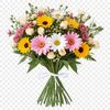 A colorful arrangement of flowers in a bouquet, suitable for sublimation and high-resolution printing.