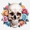 A high-resolution transparent skull illustration suitable for commercial or personal use in various designs.