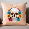 Decorative Skull with Floral Pattern A clear PNG image of a skull with a floral pattern.