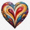 Beautiful Heart Design PNG A large, transparent PNG icon featuring a stylized heart with a clear background.