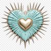 A single transparent love heart icon with a clear background.