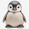 Adorable Penguin Chick Portrait Close-up portrait of a small penguin chick on a transparent background.