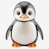 A small penguin chick standing on a clear background, suitable for print quality projects.