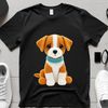 Playful Puppy Design A large PNG file of a playful dog in a crochet design, suitable for commercial and personal use.