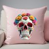 Beautiful High-Resolution Skull Design A clear outline of a skull with a floral pattern in the background, suitable for commercial or personal use.
