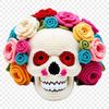 A transparent PNG skull with a clear background, suitable for sublimation printing and commercial use.