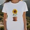Beautiful High-Res Flower PNG A large, high-resolution PNG image of a bright yellow sunflower in a flower pot with a clear background.