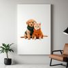 A cute puppy kitten sitting on a colorful background, suitable for digital designs and personal use.