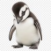 Cute Penguin Silhouette PNG A young baby penguin stands on a clear white background, ready for sublimation or printing.