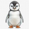 Transparent Iceberg Penguin A small, adorable penguin standing on the ice, with a transparent background.