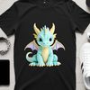 Fantasy Dragon Illustration PNG A mythical dragon with scales and wings, suitable for sublimation printing.