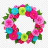 A floral wreath created with a transparent background, suitable for commercial or personal use.