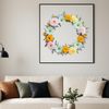 Transparent Wreath Design in PNG Format A floral wreath designed with high resolution flowers in a transparent PNG format.