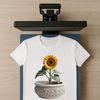 Bright and Beautiful Sunflower PNG A large, high-resolution sunflower in a clear background PNG image, ideal for sublimation printing or DIY projects.