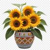 Clear Background Sunflower PNG A single sunflower in full bloom, set against a clear background.