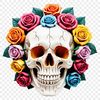 A transparent skull image on a clear background.