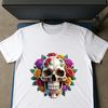 A high-resolution skull illustration in a floral-inspired style, suitable for commercial or personal use.