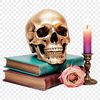 A close-up view of a skull with a clear background, suitable for sublimation printing or DIY projects.
