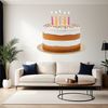Colorful Cake Silhouette PNG A colorful birthday cake with lit candles on a clear background, suitable for various creative projects.