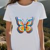 Delicate Wings Free Download A colorful butterfly with delicate wings, set against a clear background.