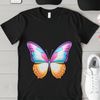 A colorful butterfly with intricate patterns on its wings, set against a clear transparent background.