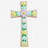 Beautiful Transparent Cross PNG Image A high-resolution transparent PNG image of a simple floral-patterned cross.