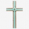 A transparent PNG icon of a simple cross with floral details, suitable for commercial or personal use.