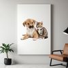 Adorable Pet Pair A high-resolution PNG image featuring an adorable puppy and kitten side by side in a clear composition.