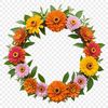 Elegant Floral Wreath PNG A floral wreath with a clear background, ideal for high-resolution printing or digital use.