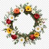 High Resolution Transparent Flower Garland A high-resolution transparent floral wreath with clear background, suitable for sublimation and commercial use.