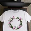 Floral Wreath PNG for Sublimation Printing A floral wreath with a clear background, suitable for sublimation printing.
