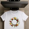 Fresh Floral Garland A floral wreath made up of various flowers and foliage, suitable for personal or commercial use in graphic designs.