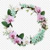 A high-resolution floral wreath design with transparent background, suitable for sublimation printing or digital use.