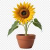 High-Res Flower Silhouette PNG A single high-resolution sunflower with a clear background, perfect for graphic design and DIY projects.