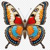 Iridescent Insect Illustration Colorful insect with iridescent wings in a transparent background.