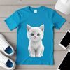 White Kitten Silhouette A high-resolution image of a cute white kitten with a transparent background.