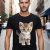 Furry Friend Silhouette PNG A small, fluffy kitten with bright eyes and a playful demeanor.