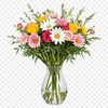 A transparent high-resolution PNG bouquet of flowers with clear background.