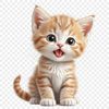 A high-resolution PNG image of a cute kitten on a clear background.