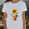 Bright Yellow Flower in White Background A bright yellow sunflower in full bloom with large petals and dark center, set against a clear white background.