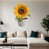Beautiful Yellow Bloom with Clear Canvas A large, bright yellow sunflower blooms in a clear background, suitable for high-resolution printing.