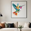 Beautiful Bird Graphic PNG A high-resolution illustration of a vibrant hummingbird against a clear background.