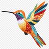 Colorful Feathered Friend A clear background illustration of a colorful hummingbird, suitable for high-resolution printing and DIY projects.