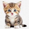 A small domestic cat with soft fur and bright eyes.